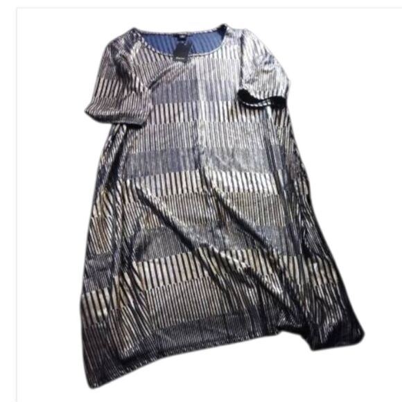 Espresso gold/Navy blue shimmy dress, nwt - Picture 2 of 6